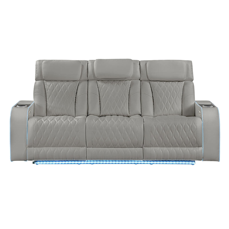 Electra - 3 Piece Power Reclining Sofa, Loveseat And Recliner Set With Power Headrests, Massage And LED Lighting