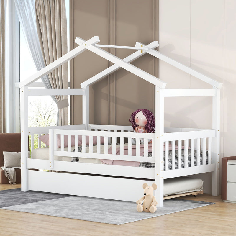 Creativity House Bed With Twin Size Trundle