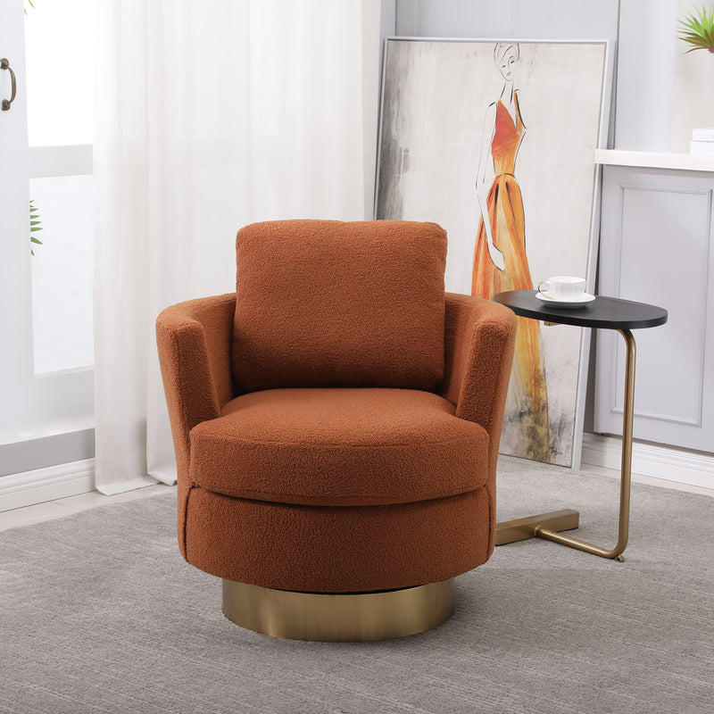 Teddy Swivel Barrel Chair For Bedroom Comfy With Base