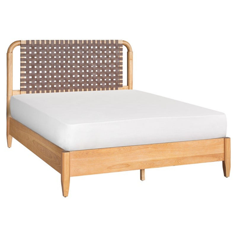 Queen Bed With Caramel Maple Wood - Natural