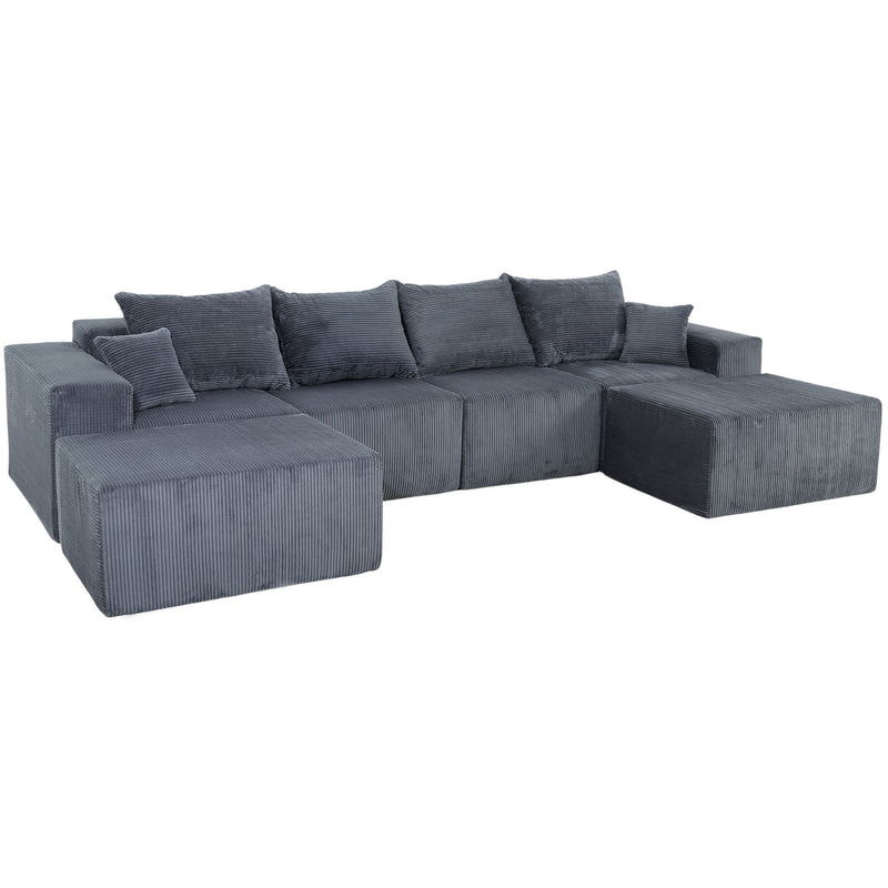Modular Sectional Sofa, Convertible Couch With Chaise Corduroy