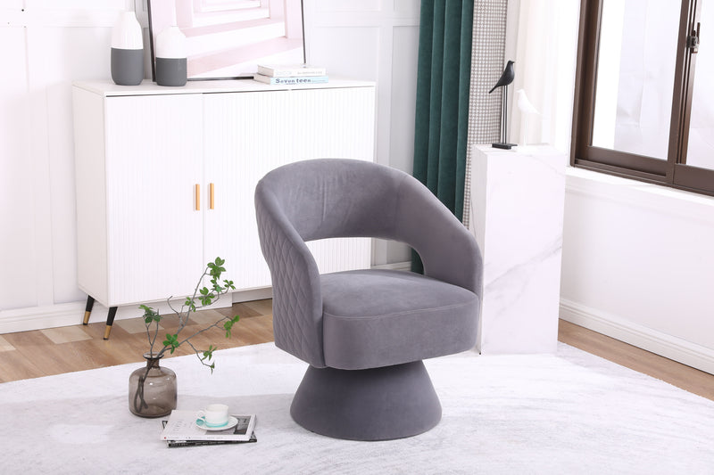 Round Barrel Swivel Accent Chair Armchair For Living Room