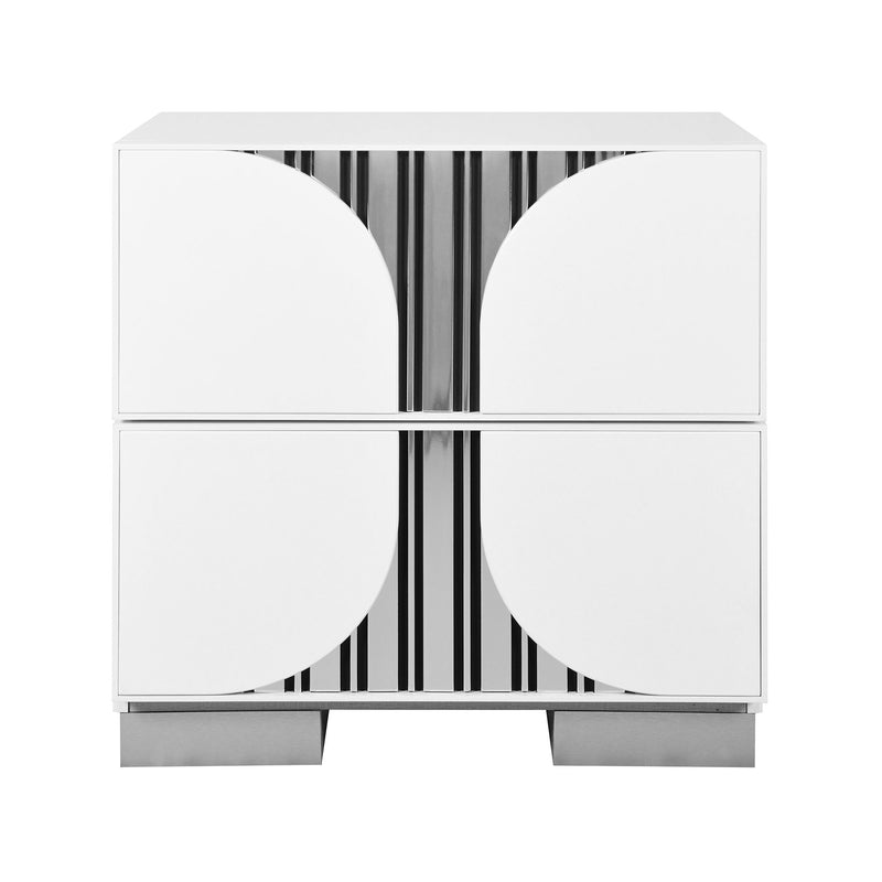 Sasha - Nightstand With Accents - White