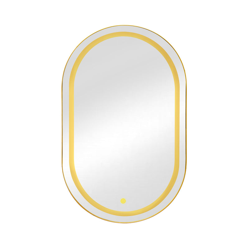 Oval Medicine Cabinet Mirror Bathroom Mirror With Storage Wall Mounted Medicine Mirror Cabinet With LED - Golden