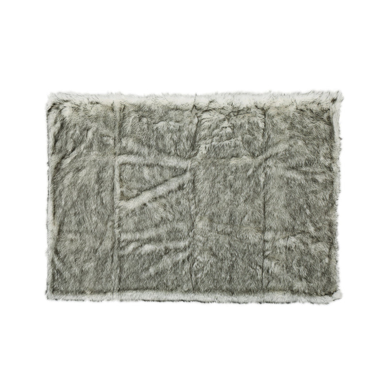 Luxury Throw Blanket With Streaks - Gray