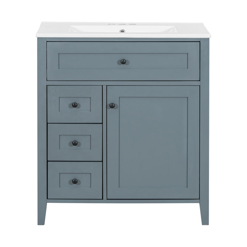 Bathroom Vanity With Sink, 3 Drawers And Adjustable Shelf, Freestanding Storage Unit