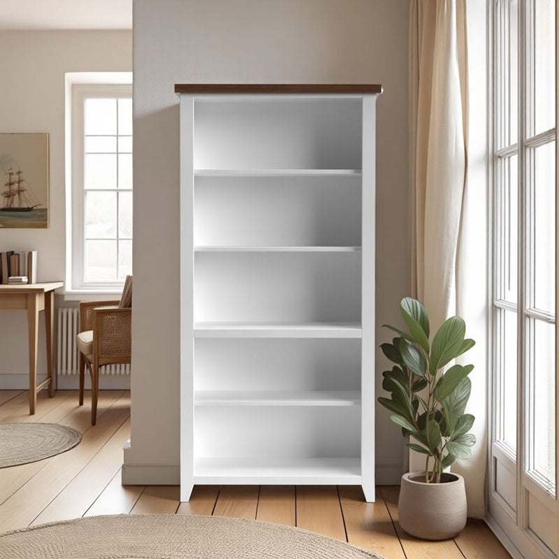 High 5 Shelf Bookcase - Jasmine Whitewash / Barnwood