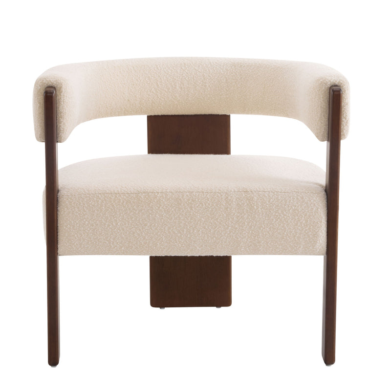 Modern Upholstered Accent Arm Chair With Barrel Back Design
