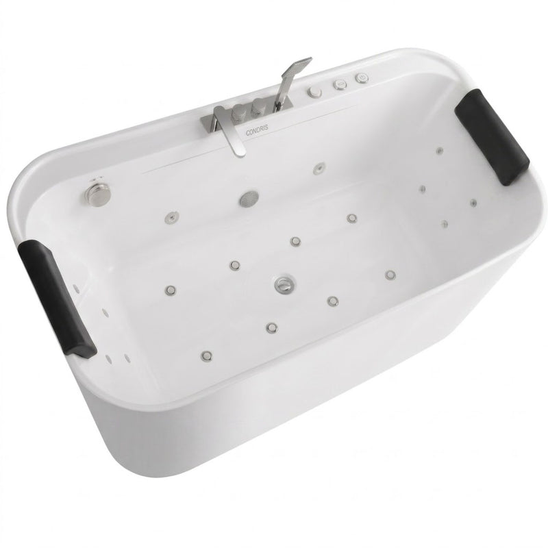 Serenity - Massage Bathtub With Whirlpool Massage, Bubble Bath, LED Air Jets And Hidden Waterfall - White