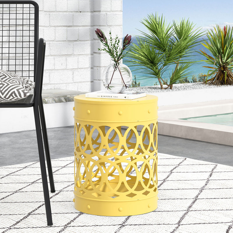 Outdoor Metal Large End Table, Modern Design