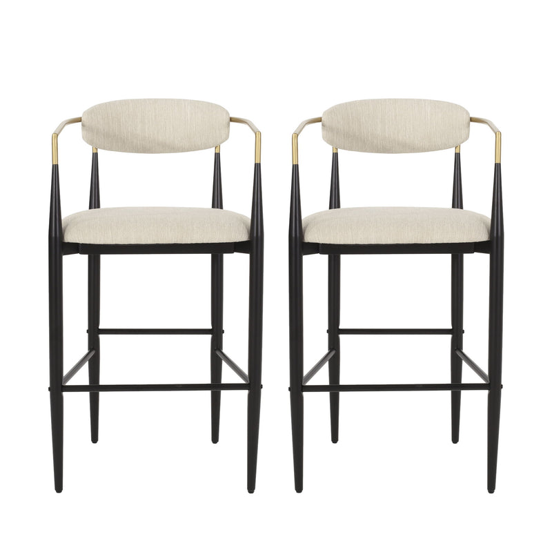 Upholstered Bar Stools With Backs For Kitchen Island (Set of 2)