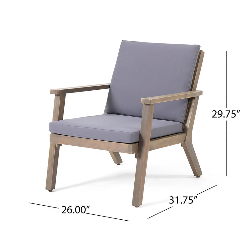 Avacyn - Outdoor Acacia Wood 4 Seater Chat Set With Cushions