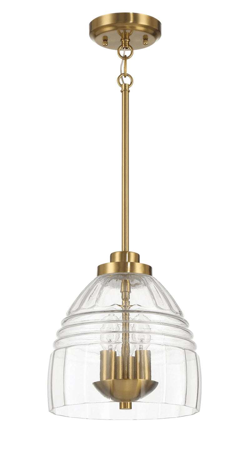 Ember - 3 Candle Lights Chain Pendant - Clear / Gold