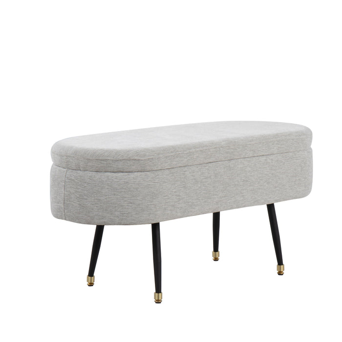 Harvey - Contemporary Storage Bench - Gray