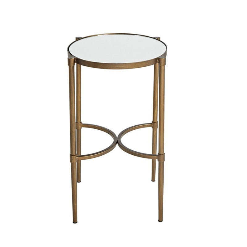 Bedford - Oval Mirror Accent Table - Antique Bronze