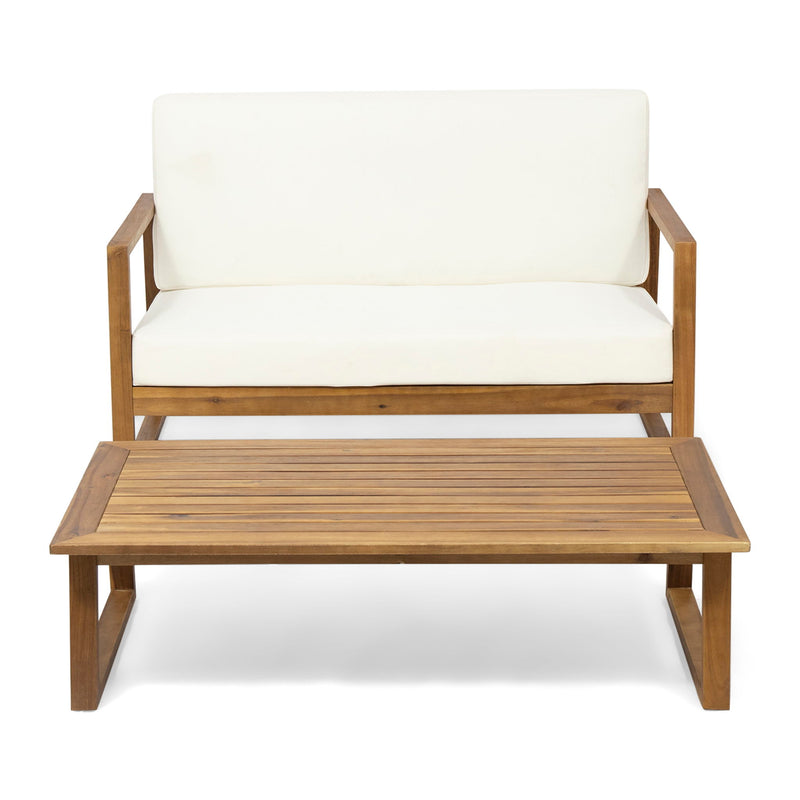 Belgian - Loveseat & Coffee Table Set With Water Resistant Cushions