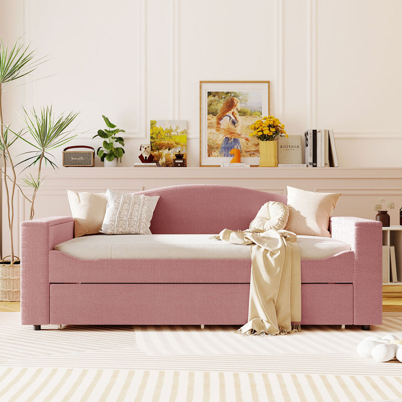 Upholstered Daybed With Storage Armrests, Trundle And Latest Integrated Bluetooth Audio System