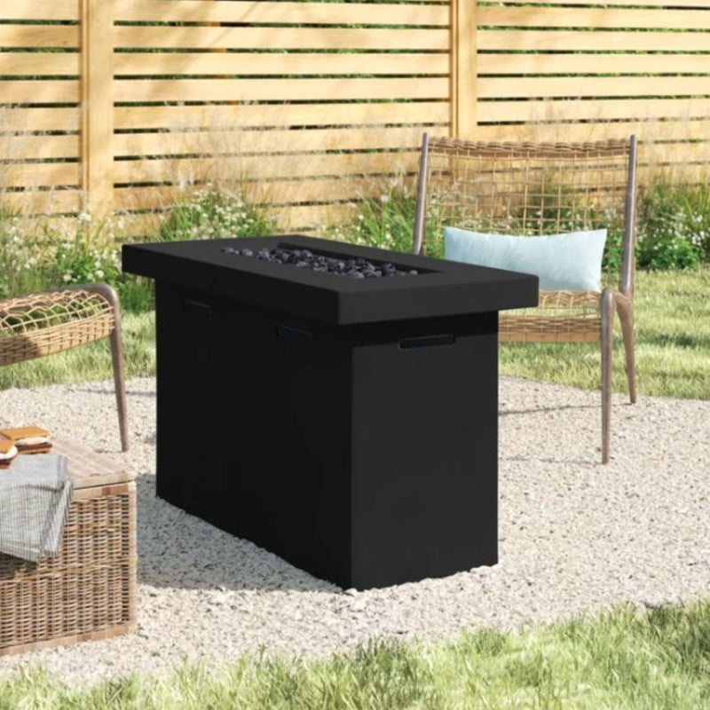 Reinforced Propane Outdoor Fire Pit Table Durable Construction - Charcoal
