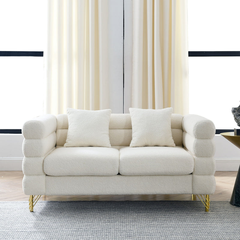 Oversized 2 Seater Sectional Sofa With Deep Seating And 2 Pillows