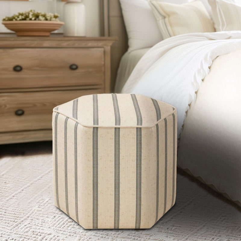 Accent Ottoman Printed Stripe