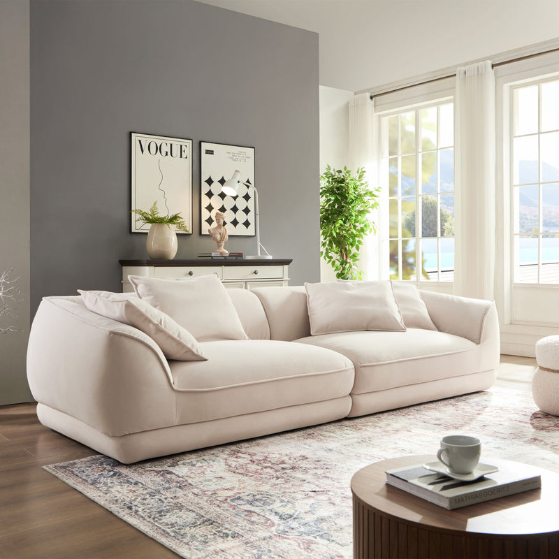 Nordic Modern Sofa With Removable Pillowcase, High Density Sponge Filling, 4 Throw Pillows