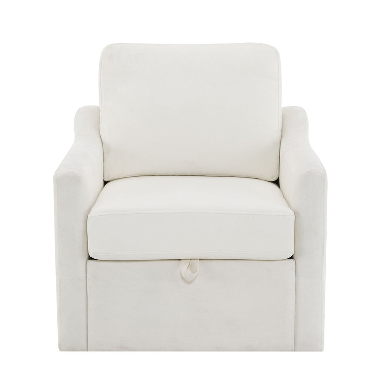Swivel Arm Chair With USB Type-C Charging And Book Pocket