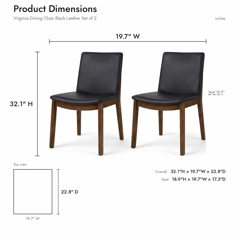 Laura - Mid-Century Modern Solid Wood Dining Chair (Set of 2)