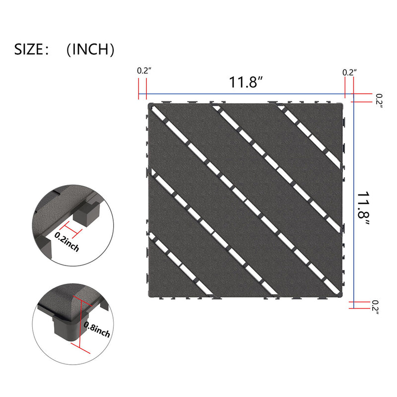Durable Plastic Interlocking Deck Tiles, Waterproof Outdoor And Indoor Use