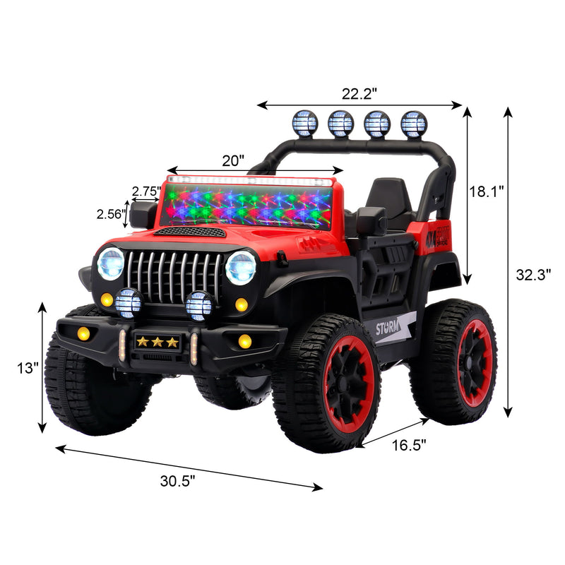 Electric Car With Remote Control, Colorful LED Lights, USB & MP3