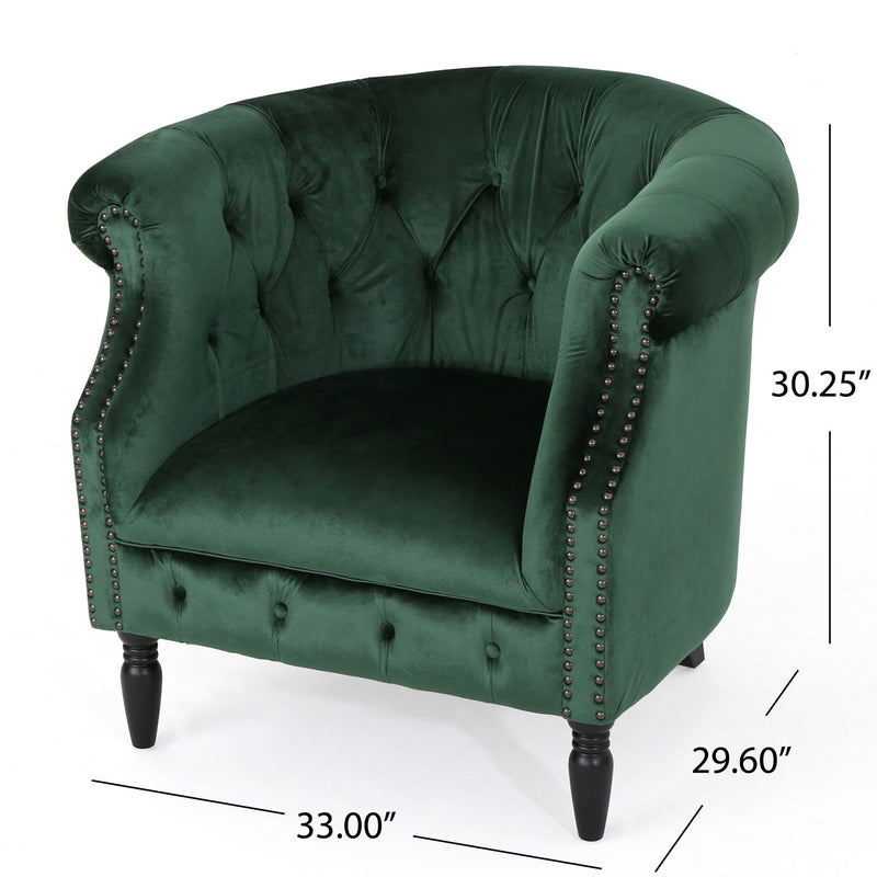 Celestialis - Upholstered Club Chair With Tub Design And Rolled Recessed Armrests