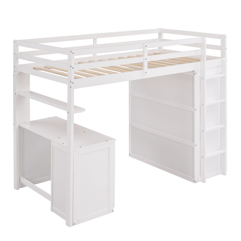 Loft Bed With Drawers, Desk, And Wardrobe