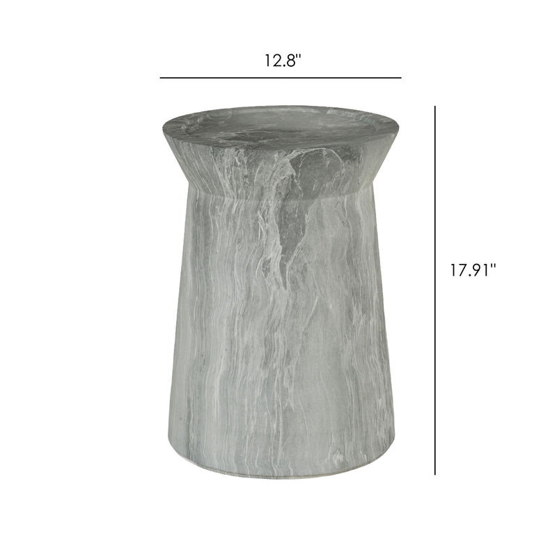 Round Outdoor End Table - Marble