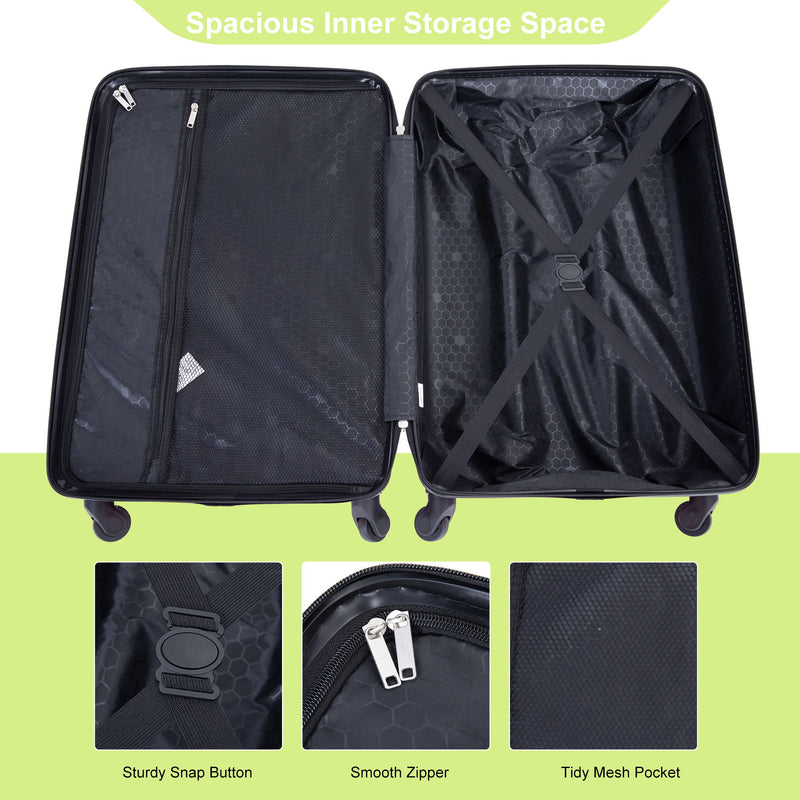 Luggage 4 Piece Lightweight Suitcase With Rotating Wheels With Tsa Lock,