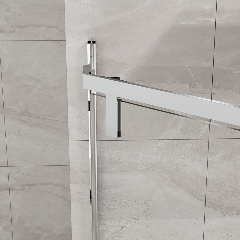 Durable Hardware Neo Angle Frameless Shower Door With Acrylic Base Combo