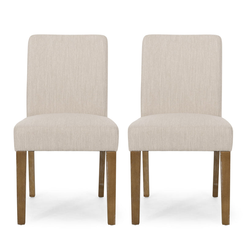 Contemporary Dining Chair With Upholstered Seating And Tapered Legs