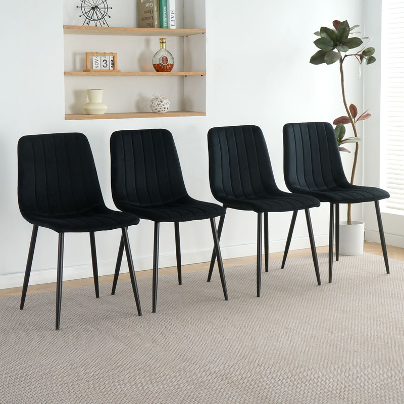 Dining Chair, Modern Kitchen Dining Chair With Cushion Back, Upholstered Side Chair With Coated Metal Legs, Family Kitchen Dining Room And Living Room