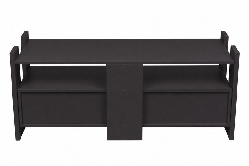 TV Stand For TVs Up To 55" With Open Shelves And 2 Drawers - Carbon Gray