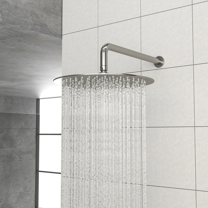 Shower Faucet Set With 10" Rainfall Shower Head And Valve - Brushed Nickel