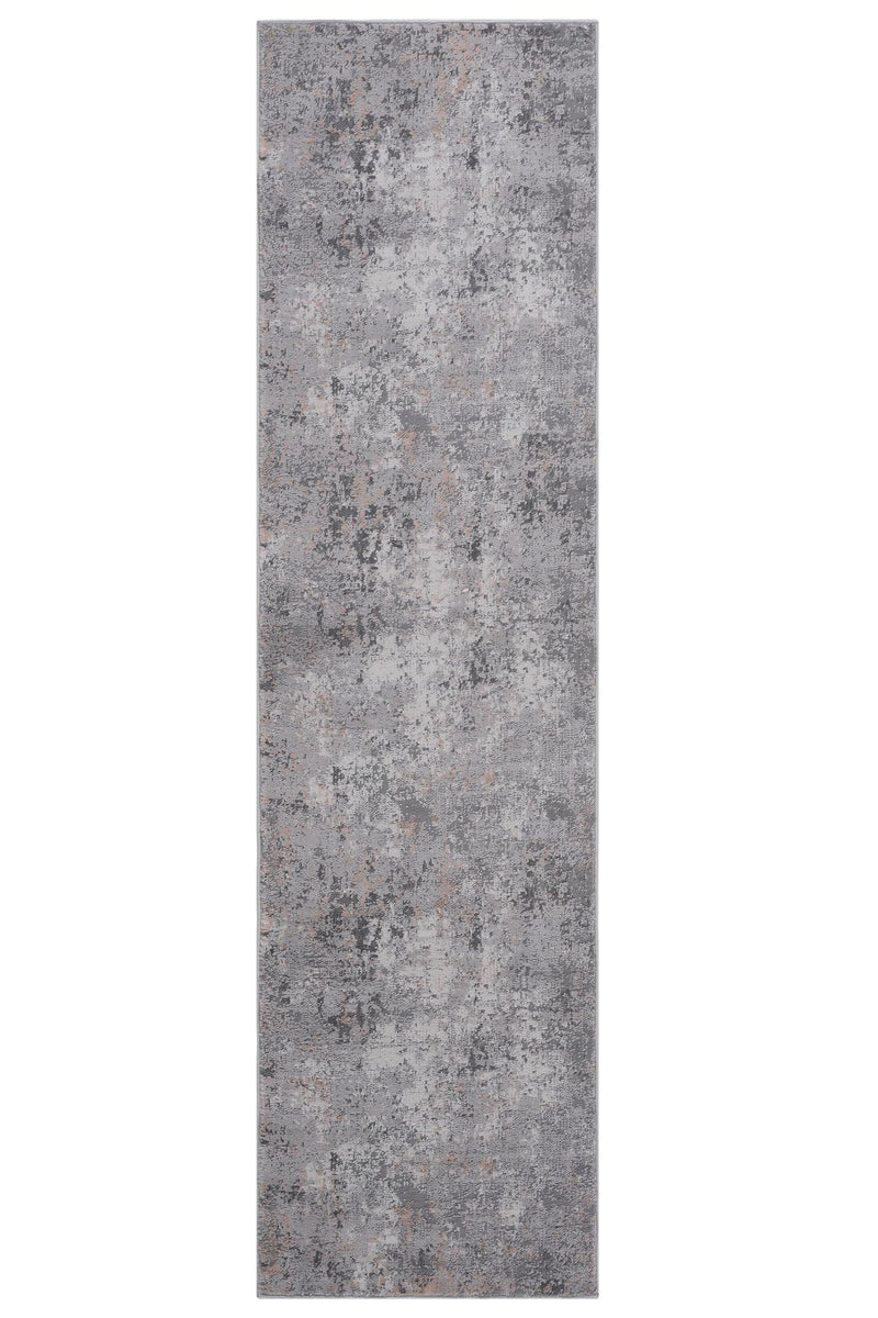 2' x 8' Abstract Non-Shedding Stylish And Stain Resistant Area Rug - Gray / Multi