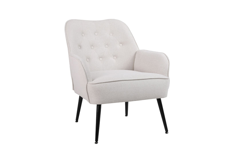 Modern Mid-Century Chair Linen Sherpa Armchair For Living Room