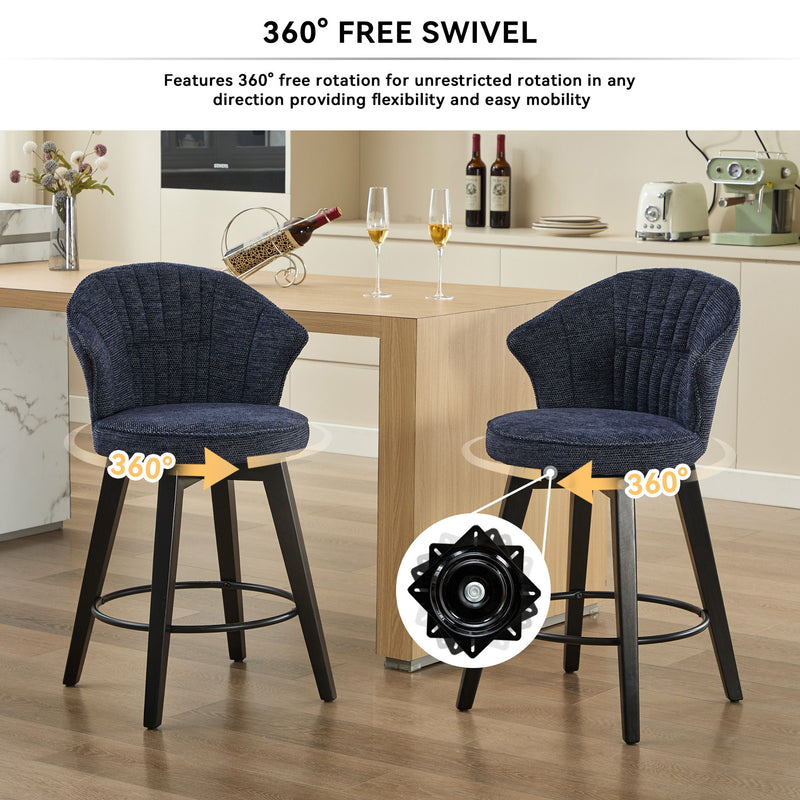 Wing Back Swivel Bar Stools (Set of 2)