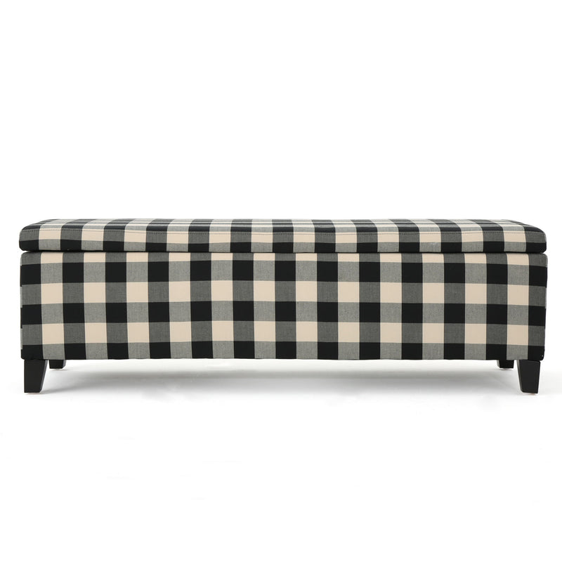 Contemporary Storage Ottoman With Seating And Storage - Black