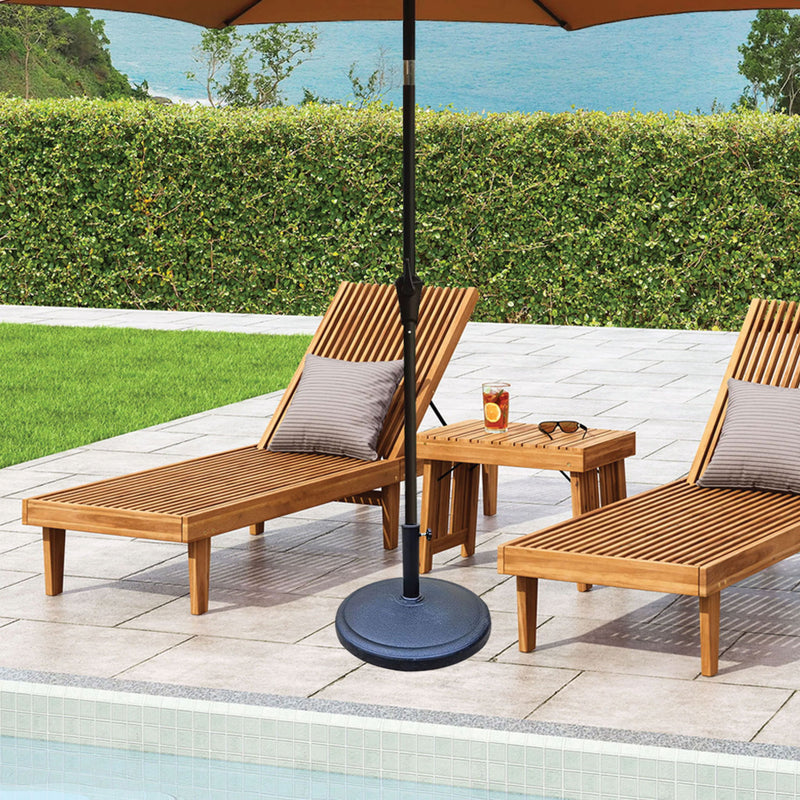 42 Pound Round Resin Umbrella Base - Black