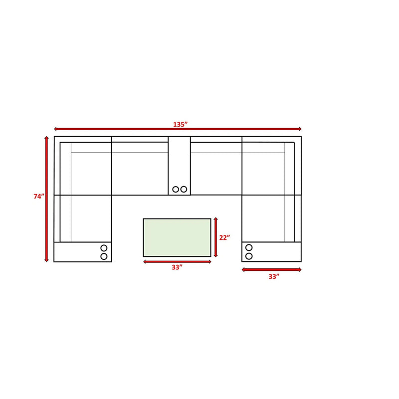 Outdoor Wicker Sectional With Weather Resistant Cushions And Table
