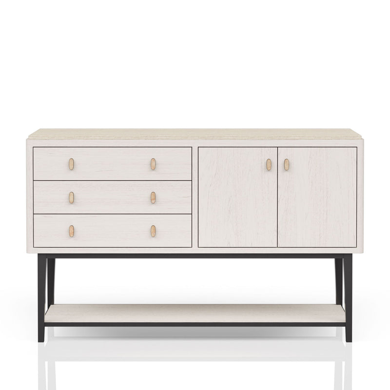 Server With Metal Base - White