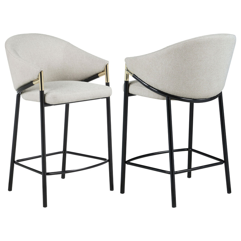 Sloped Arm Counter Stools (Set of 2) - Beige