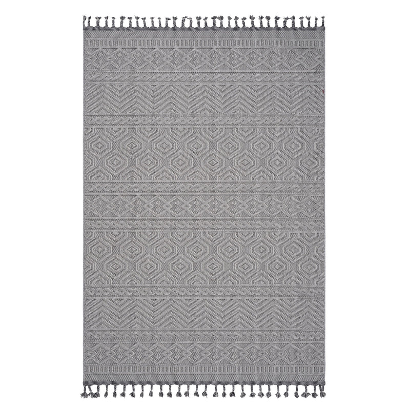 Guros - 6' X 9' Geometric Indoor / Outdoor Area Rug - White