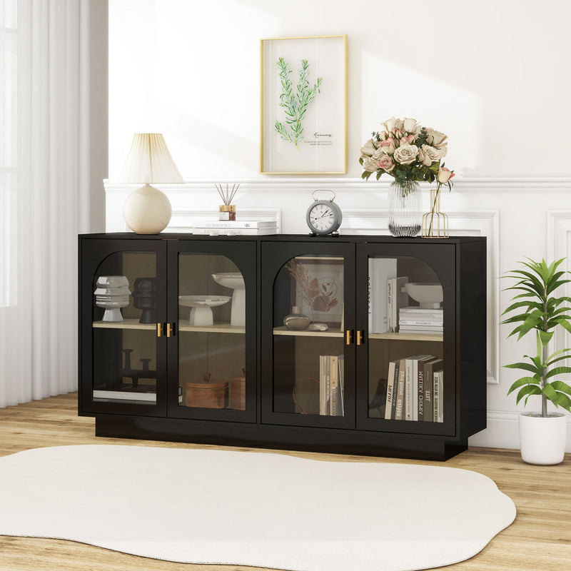 Storage Cabinet With Door For Living Room, Dining Room - Black
