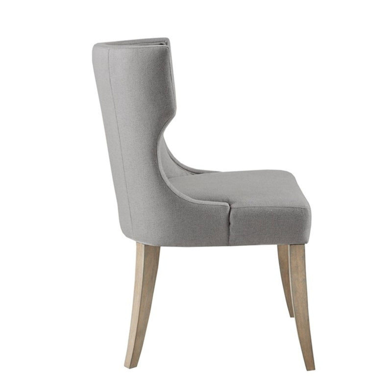 Upholstered Wingback Dining Chair - Light Gray