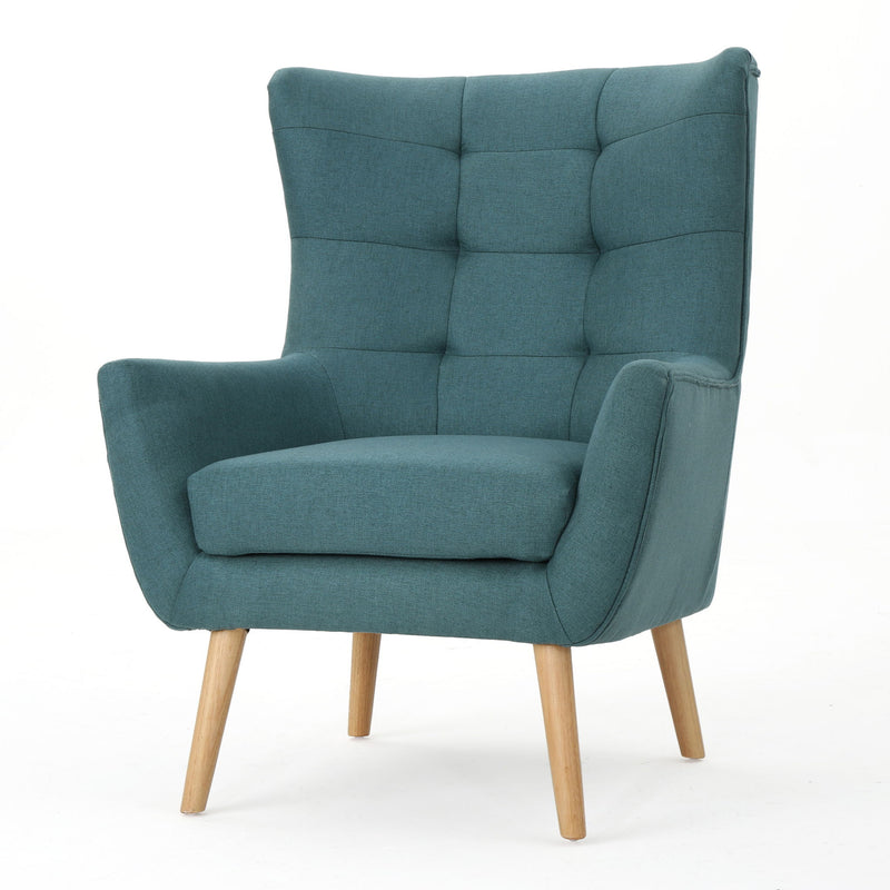 Club Chair With Rubberwood Legs